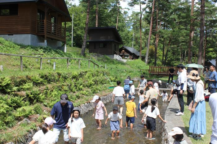 魚つかみ取り風景